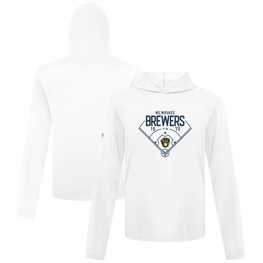 Milwaukee Brewers Levelwear Anthem Home Field Pullover Hoodie White
