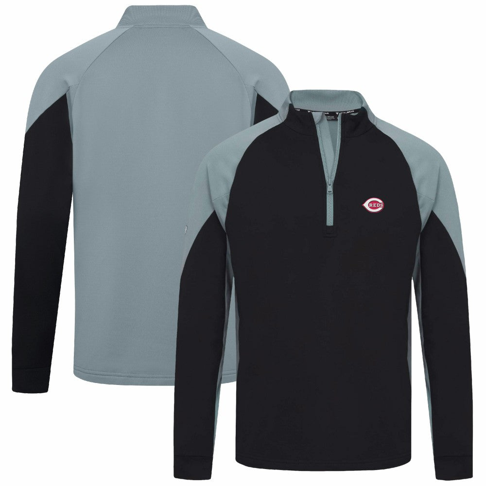 Cincinnati Reds Levelwear Cadet Insignia 2.0 Raglan Quarter-Zip Jacket Black