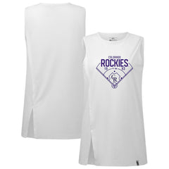 Colorado Rockies Levelwear Women's Influx Home Field Tank Top White