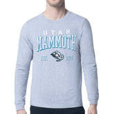 Utah Mammoth Starter Retro Graphic Long Sleeve T-Shirt Heather Gray