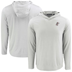 Cincinnati Reds Cutter & Buck Coastline Epic Comfort Recycled Eco Hoodie Long Sleeve T-Shirt Gray