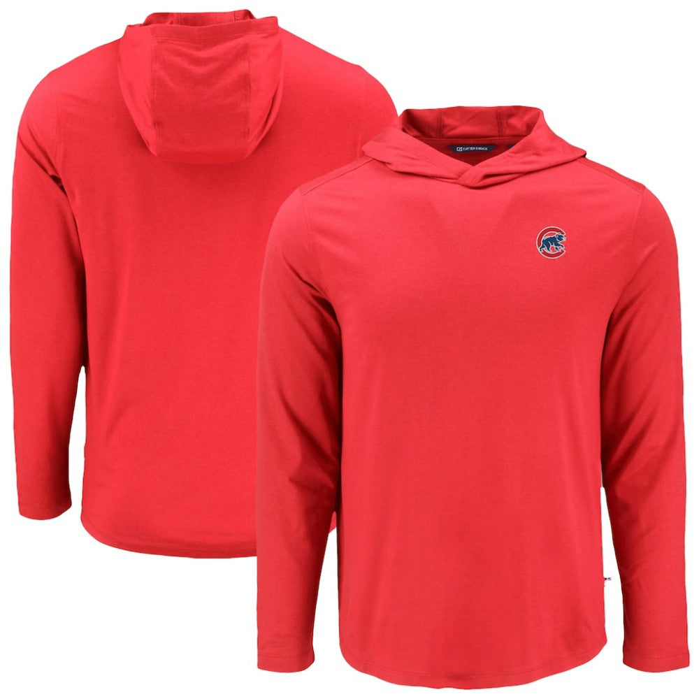 Chicago Cubs Cutter & Buck Coastline Epic Comfort Recycled Eco Hoodie Long Sleeve T-Shirt Red