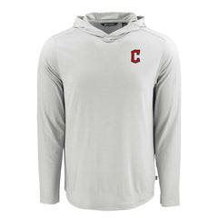 Cleveland Guardians Cutter & Buck Coastline Epic Comfort Recycled Eco Hoodie Long Sleeve T-Shirt Gray