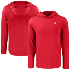 Atlanta Braves Cutter & Buck Coastline Epic Comfort Recycled Eco Hoodie Long Sleeve T-Shirt Red
