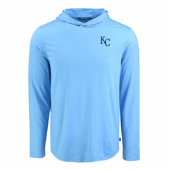 Kansas City Royals Cutter & Buck Coastline Epic Comfort Recycled Eco Hoodie Long Sleeve T-Shirt Powder Blue