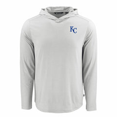 Kansas City Royals Cutter & Buck Coastline Epic Comfort Recycled Eco Hoodie Long Sleeve T-Shirt Gray