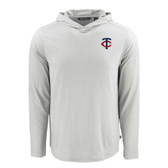 Minnesota Twins Cutter & Buck Coastline Epic Comfort Recycled Eco Hoodie Long Sleeve T-Shirt Gray