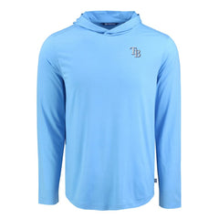 Tampa Bay Rays Cutter & Buck Coastline Epic Comfort Recycled Eco Hoodie Long Sleeve T-Shirt Light Blue