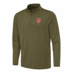 New York Mets Antigua Reprocess Quarter-Zip Top Olive