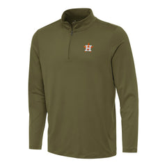 Houston Astros Antigua Reprocess Quarter-Zip Top Olive