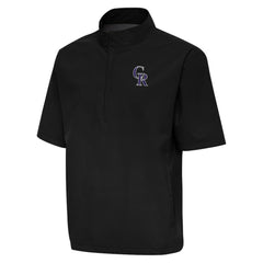 Colorado Rockies Antigua Brisk Quarter-Zip Wind Shirt Black