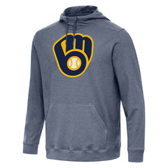 Milwaukee Brewers Antigua Cloud Pullover Hoodie Heather Navy