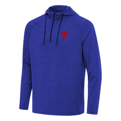 Philadelphia Phillies Antigua Spikes Quarter-Zip Pullover Hoodie Heather Royal