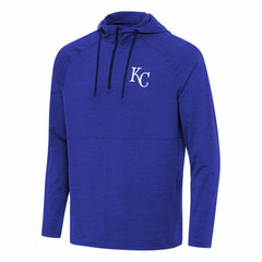 Kansas City Royals Antigua Spikes Quarter-Zip Pullover Hoodie Heather Royal