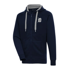 Detroit Tigers Antigua Big & Tall Victory Full-Zip Hoodie Jacket Navy