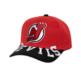 New Jersey Devils Mitchell & Ness Underarch Two-Tone Pro Crown Snapback Hat Red/Black