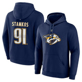 Steven Stamkos Nashville Predators Fanatics Authentic Stack Name & Number Tri-Blend Pullover Hoodie Navy