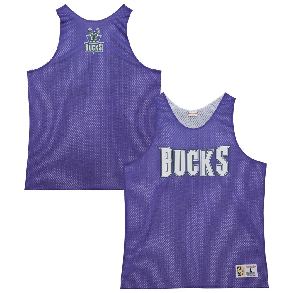 Milwaukee Bucks Hardwood Classics Reversible Mesh Practice Jersey - Purple/White