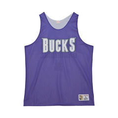 Milwaukee Bucks Hardwood Classics Reversible Mesh Practice Jersey - Purple/White