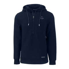 Boston Red Sox Cutter & Buck Roam Eco Recycled Half-Zip Pullover Hoodie Navy