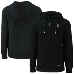 Kansas City Royals Cutter & Buck Roam Eco Recycled Half-Zip Pullover Hoodie Black