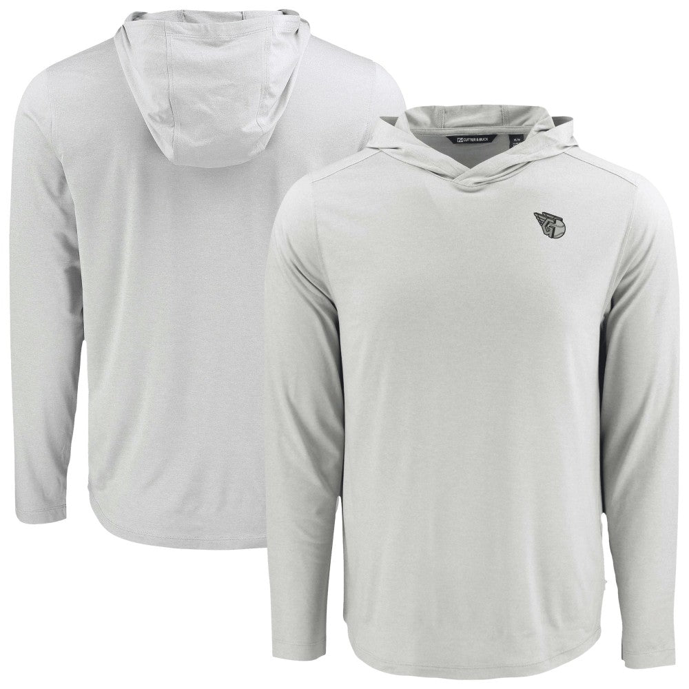 Cleveland Guardians Cutter & Buck Coastline Epic Comfort Eco Recycled Long Sleeve Hoodie T-Shirt Gray