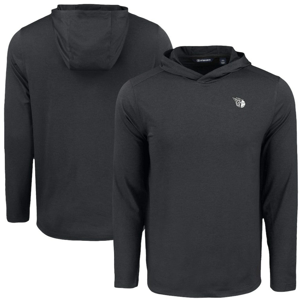 Cleveland Guardians Cutter & Buck Coastline Epic Comfort Eco Recycled Long Sleeve Hoodie T-Shirt Black