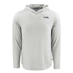 Atlanta Braves Cutter & Buck Coastline Epic Comfort Eco Recycled Long Sleeve Hoodie T-Shirt Gray