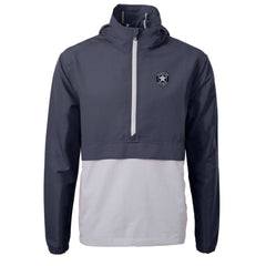 Houston Astros Cutter & Buck Charter Eco Recycled Anorak Half-Zip Hoodie Jacket Navy/Gray