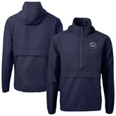 New York Mets Cutter & Buck Charter Eco Recycled Anorak Half-Zip Hoodie Jacket Navy