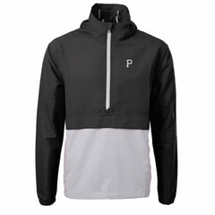 Pittsburgh Pirates Cutter & Buck Charter Eco Recycled Anorak Half-Zip Hoodie Jacket Black