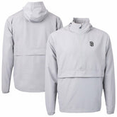 San Diego Padres Cutter & Buck Charter Eco Recycled Anorak Half-Zip Hoodie Jacket Gray