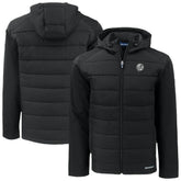 New York Yankees Cutter & Buck Evoke Hybrid Eco Softshell Recycled Full-Zip Hooded Jacket Black