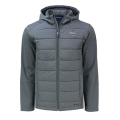 Philadelphia Phillies Cutter & Buck Evoke Hybrid Eco Softshell Recycled Full-Zip Hooded Jacket Gray