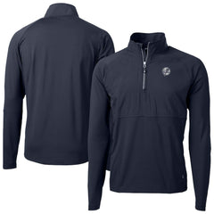 New York Yankees Cutter & Buck Adapt Eco Hybrid Raglan DryTec Quarter-Zip Jacket Navy