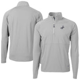 Los Angeles Dodgers Cutter & Buck Adapt Eco Hybrid Raglan DryTec Quarter-Zip Jacket Gray