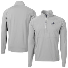 Los Angeles Dodgers Cutter & Buck Adapt Eco Hybrid Raglan DryTec Quarter-Zip Jacket Gray