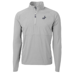Los Angeles Dodgers Cutter & Buck Adapt Eco Hybrid Raglan DryTec Quarter-Zip Jacket Gray