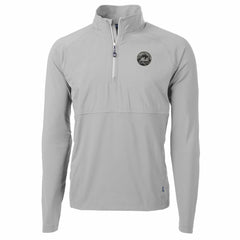 New York Mets Cutter & Buck Adapt Eco Hybrid Raglan DryTec Quarter-Zip Jacket Gray