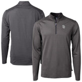 San Diego Padres Cutter & Buck Virtue Eco Pique Micro Stripe Quarter-Zip Jacket Black