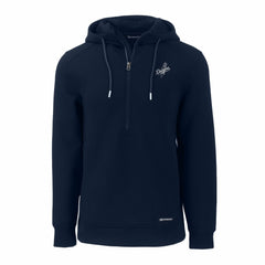 Los Angeles Dodgers Cutter & Buck Roam Eco Recycled Tri-Blend Half-Zip Hoodie Navy