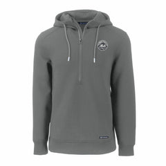New York Mets Cutter & Buck Roam Eco Recycled Tri-Blend Half-Zip Hoodie Gray