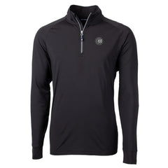 Chicago Cubs Cutter & Buck Big & Tall Adapt Eco DryTec Raglan Quarter-Zip Jacket Black