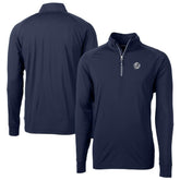 New York Yankees Cutter & Buck Big & Tall Adapt Eco DryTec Raglan Quarter-Zip Jacket Navy