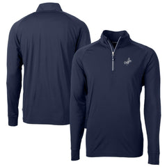 Los Angeles Dodgers Cutter & Buck Big & Tall Adapt Eco DryTec Raglan Quarter-Zip Jacket Navy