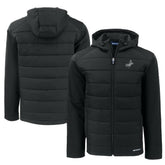 Los Angeles Dodgers Cutter & Buck Big & Tall Evoke Hybrid Eco Softshell Recycled Full-Zip Hooded PrimaLoft Jacket Black