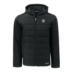 New York Yankees Cutter & Buck Big & Tall Evoke Hybrid Eco Softshell Recycled Full-Zip Hooded PrimaLoft Jacket Black