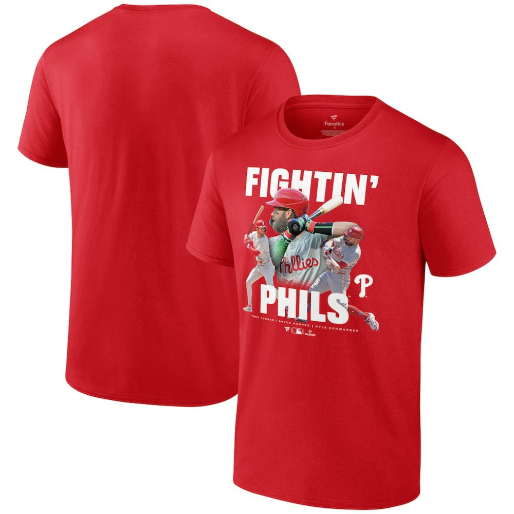 Trea Turner, Bryce Harper, & Kyle Schwarber Philadelphia Phillies Fightin Phils T-Shirt Red