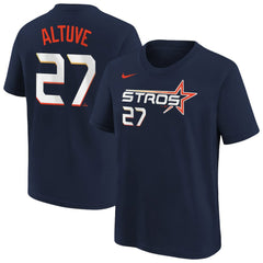 Jose Altuve Houston Astros Youth Fuse City Connect Name & Number T-Shirt Navy | Nike