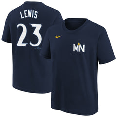 Royce Lewis Minnesota Twins Youth Fuse City Connect Name & Number T-Shirt Navy | Nike